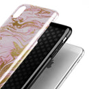 Rose Pink Marble & Digital Gold Frosted Foil V14 - iPhone X Swappable Hybrid Case