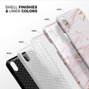 Rose Pink Marble & Digital Gold Frosted Foil V15 - iPhone X Swappable Hybrid Case