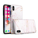 Rose Pink Marble & Digital Gold Frosted Foil V15 - iPhone X Swappable Hybrid Case