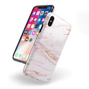Rose Pink Marble & Digital Gold Frosted Foil V15 - iPhone X Swappable Hybrid Case