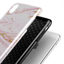 Rose Pink Marble & Digital Gold Frosted Foil V15 - iPhone X Swappable Hybrid Case