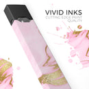 Rose Pink Marble & Digital Gold Frosted Foil V16 - Premium Decal Protective Skin-Wrap Sticker compatible with the Juul Labs vaping device