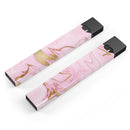 Rose Pink Marble & Digital Gold Frosted Foil V16 - Premium Decal Protective Skin-Wrap Sticker compatible with the Juul Labs vaping device