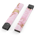 Rose Pink Marble & Digital Gold Frosted Foil V16 - Premium Decal Protective Skin-Wrap Sticker compatible with the Juul Labs vaping device