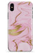 Rose Pink Marble & Digital Gold Frosted Foil V16 - iPhone X Clipit Case