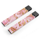 Rose Pink Marble & Digital Gold Frosted Foil V17 - Premium Decal Protective Skin-Wrap Sticker compatible with the Juul Labs vaping device