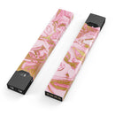 Rose Pink Marble & Digital Gold Frosted Foil V17 - Premium Decal Protective Skin-Wrap Sticker compatible with the Juul Labs vaping device