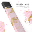 Rose Pink Marble & Digital Gold Frosted Foil V18 - Premium Decal Protective Skin-Wrap Sticker compatible with the Juul Labs vaping device