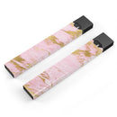 Rose Pink Marble & Digital Gold Frosted Foil V18 - Premium Decal Protective Skin-Wrap Sticker compatible with the Juul Labs vaping device