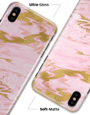 Rose Pink Marble & Digital Gold Frosted Foil V18 - iPhone X Clipit Case