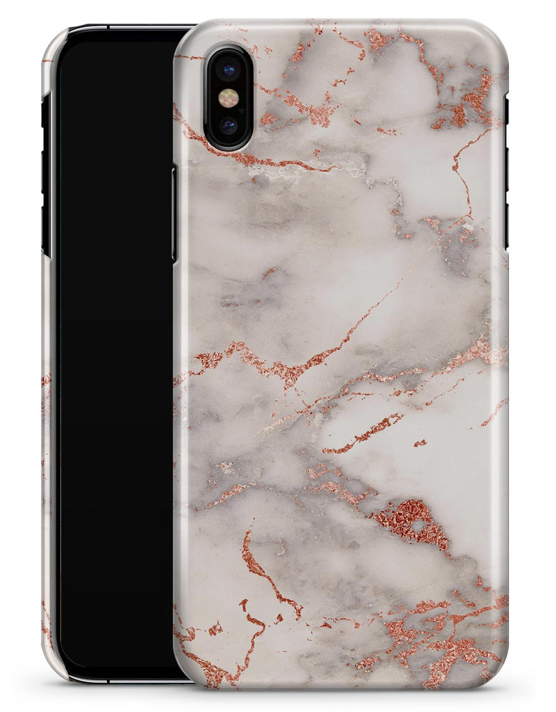 Rose Pink Marble & Digital Gold Frosted Foil V1 - iPhone X Clipit Case