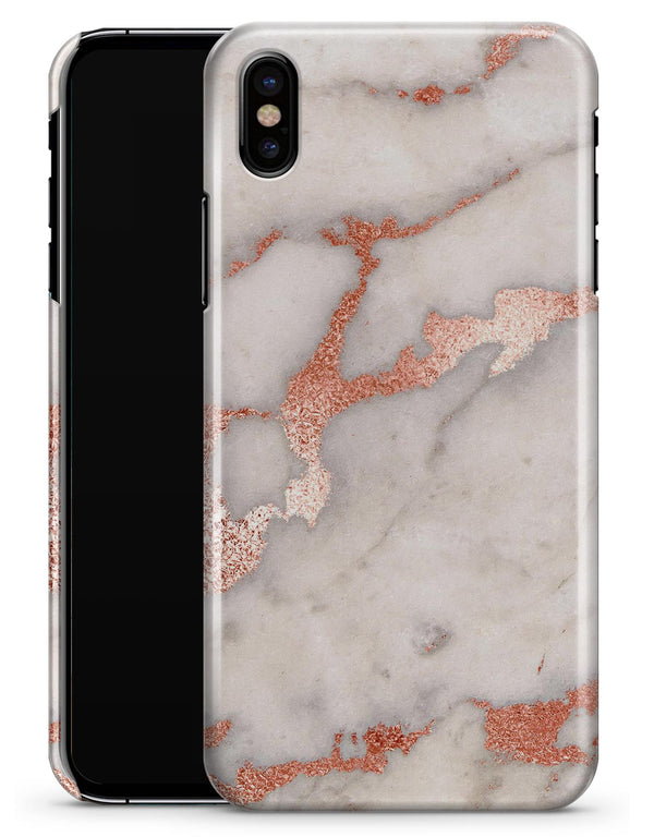 Rose Pink Marble & Digital Gold Frosted Foil V2 - iPhone X Clipit Case