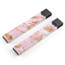 Rose Pink Marble & Digital Gold Frosted Foil V3 - Premium Decal Protective Skin-Wrap Sticker compatible with the Juul Labs vaping device