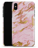 Rose Pink Marble & Digital Gold Frosted Foil V3 - iPhone X Clipit Case