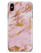 Rose Pink Marble & Digital Gold Frosted Foil V3 - iPhone X Clipit Case