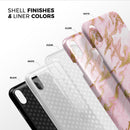 Rose Pink Marble & Digital Gold Frosted Foil V3 - iPhone X Swappable Hybrid Case
