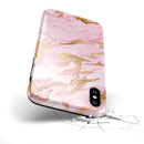 Rose Pink Marble & Digital Gold Frosted Foil V3 - iPhone X Swappable Hybrid Case