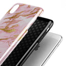 Rose Pink Marble & Digital Gold Frosted Foil V3 - iPhone X Swappable Hybrid Case