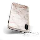 Rose Pink Marble & Digital Gold Frosted Foil V4 - iPhone X Swappable Hybrid Case
