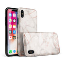 Rose Pink Marble & Digital Gold Frosted Foil V4 - iPhone X Swappable Hybrid Case