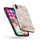 Rose Pink Marble & Digital Gold Frosted Foil V4 - iPhone X Swappable Hybrid Case