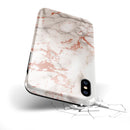Rose Pink Marble & Digital Gold Frosted Foil V5 - iPhone X Swappable Hybrid Case
