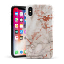 Rose Pink Marble & Digital Gold Frosted Foil V5 - iPhone X Swappable Hybrid Case
