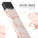 Rose Pink Marble & Digital Gold Frosted Foil V6 - Premium Decal Protective Skin-Wrap Sticker compatible with the Juul Labs vaping device