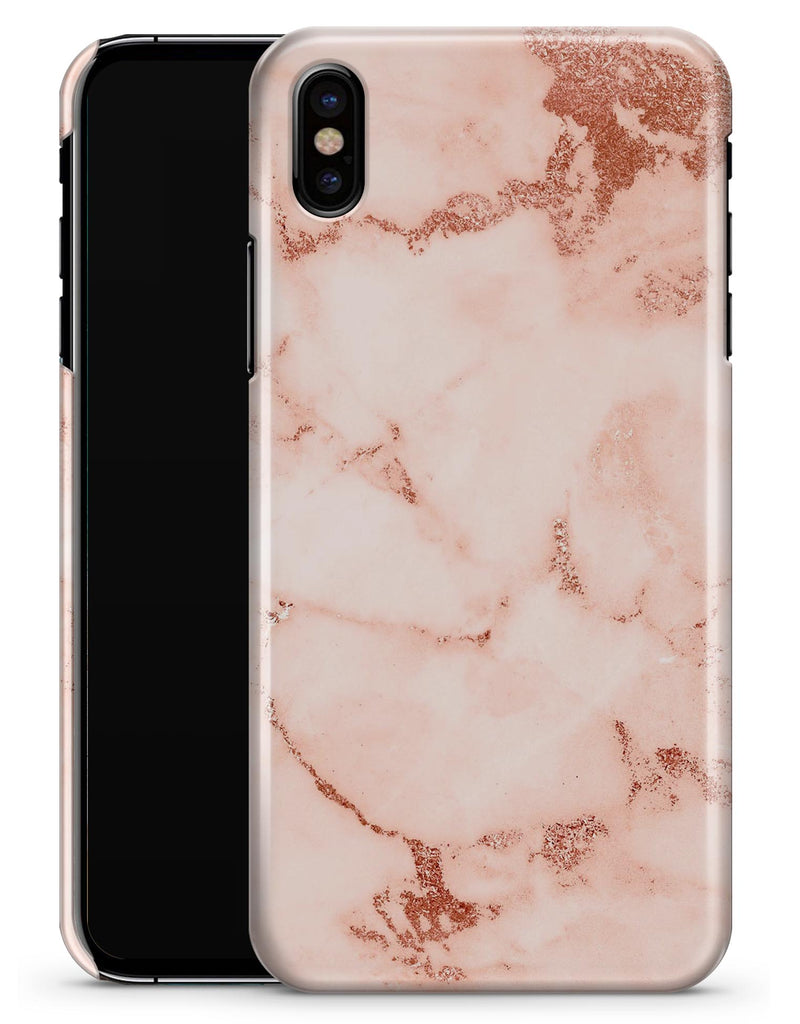 Rose Pink Marble & Digital Gold Frosted Foil V6 - iPhone X Clipit Case