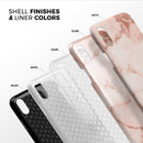 Rose Pink Marble & Digital Gold Frosted Foil V6 - iPhone X Swappable Hybrid Case