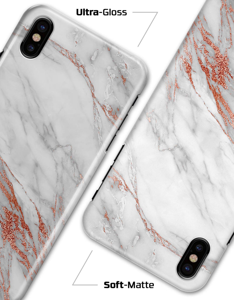 Rose Pink Marble & Digital Gold Frosted Foil V7 - iPhone X Clipit Case