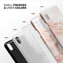 Rose Pink Marble & Digital Gold Frosted Foil V8 - iPhone X Swappable Hybrid Case