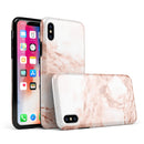 Rose Pink Marble & Digital Gold Frosted Foil V8 - iPhone X Swappable Hybrid Case