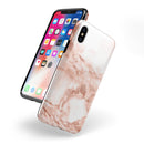 Rose Pink Marble & Digital Gold Frosted Foil V8 - iPhone X Swappable Hybrid Case