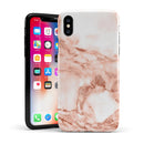 Rose Pink Marble & Digital Gold Frosted Foil V8 - iPhone X Swappable Hybrid Case