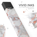 Rose Pink Marble & Digital Gold Frosted Foil V9 - Premium Decal Protective Skin-Wrap Sticker compatible with the Juul Labs vaping device