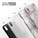 Rose Pink Marble & Digital Gold Frosted Foil V9 - iPhone X Swappable Hybrid Case