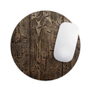Rough Textured Dark Wooden Planks// WaterProof Rubber Foam Backed Anti-Slip Mouse Pad for Home Work Office or Gaming Computer Desk