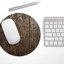 Rough Textured Dark Wooden Planks// WaterProof Rubber Foam Backed Anti-Slip Mouse Pad for Home Work Office or Gaming Computer Desk