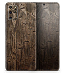 Rough Textured Dark Wooden Planks - Premium Vinyl Skin Decal for Samsung Galaxy S25 Ultra, S24, S23, S22 & All Galaxy S Models