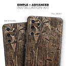 Rough Textured Dark Wooden Planks - Premium Vinyl Skin Decal for Samsung Galaxy S25 Ultra, S24, S23, S22 & All Galaxy S Models