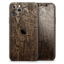 Rough Textured Dark Wooden Planks - Protective Skin Wrap & Decal – Compatible with iPhone SE to iPhone 17 Pro Max (All Models)
