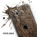 Rough Textured Dark Wooden Planks - Protective Skin Wrap & Decal – Compatible with iPhone SE to iPhone 17 Pro Max (All Models)