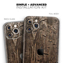 Rough Textured Dark Wooden Planks - Protective Skin Wrap & Decal – Compatible with iPhone SE to iPhone 17 Pro Max (All Models)
