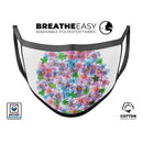 Rounded Flower Cluster - Made in USA Mouth Cover Unisex Anti-Dust Cotton Blend Reusable & Washable Face Mask with Adjustable Sizing for Adult or Child
