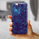 Royal Blue Abstract Geometric Shapes iPhone 6/6s or 6/6s Plus 2-Piece Hybrid INK-Fuzed Case