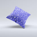 Royal Blue & White Floral Sprout Ink-Fuzed Decorative Throw Pillow