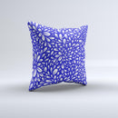 Royal Blue & White Floral Sprout Ink-Fuzed Decorative Throw Pillow