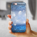 Royal Blue and Silver Glowing Orbs of Light iPhone 6/6s or 6/6s Plus 2-Piece Hybrid INK-Fuzed Case