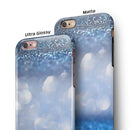 Royal Blue and Silver Glowing Orbs of Light iPhone 6/6s or 6/6s Plus 2-Piece Hybrid INK-Fuzed Case